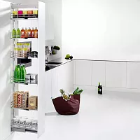 DISPENSA 90°, 250 мм Комплект Полного Выдвижения, H1900 - 2300 мм, 6 полок ARENA classic, цвет хром, дно серое, Kesseböhmer