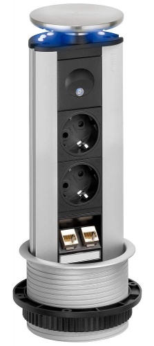 Вертикальный блок: 2 розетки + 2 разъема RJ45 EVOLINE PORT DATA