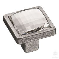 15.320.00.SWA.16 Ручка кнопка с кристаллом Swarovski эксклюзивная коллекция, античное серебро