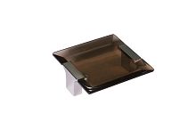 Ручка-скоба 64мм, отделка хром матовый + транспарент коричневый