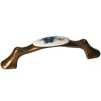 Ручка-скоба 96мм, отделка бронза + керамика
