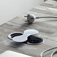 Врезная мебельная розетка 220В с USB-зарядкой Type A SFL Eight, нержавеющая сталь (BP8U-2)