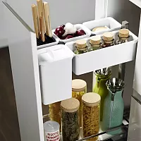 DISPENSA Junior Slim/YOUBOXX 300 мм Комплект, H640 - 728 мм, 1 полка ARENA classic + YOUBOXX № 1, цвет хром, дно серое, Kesseböhmer