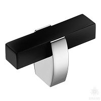 65-Chrome-Matt Black Ручка кнопка, глянцевый хром с чёрной матовой вставкой