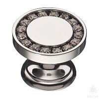 0776-005 Ручка кнопка, латунь с кристаллами Swarovski, глянцевый хром