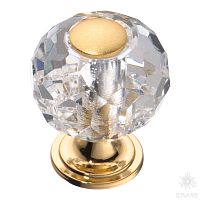 0737-003-1 Ручка кнопка с кристаллом, глянцевое золото