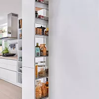 DISPENSA 90°, 250 мм Комплект Полного Выдвижения, H1900 - 2300 мм, 6 полок ARENA classic, цвет титан, дно серое, Kesseböhmer