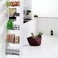 DISPENSA 90°, 400 мм Комплект Полного Выдвижения, H1600 - 2000 мм, 5 полок ARENA classic, цвет хром, дно серое, Kesseböhmer