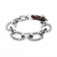 Браслет ORI TAO, Mailles & Chaines, овальная цепь со вставкой из эбенового дерева, OT-13-59424
