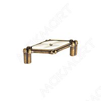 Ручка-скоба 64мм, отделка бронза "орваль" + керамика JL6109.064.BF