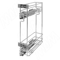 ROUND Двухуровневая корзина в верхн. ярус 150 мм (бутылочница), боковым креплением прав., направляющие Nova Pro