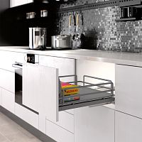 Ellite Сетка в базу 450 выдвижная с доводчиком, отделка орион серый, 5202EY/45-45PAR