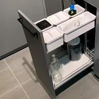 DISPENSA Junior Slim/YOUBOXX 300 мм Комплект, H640 - 728 мм, 1 полка ARENA classic + YOUBOXX № 3, цвет хром, дно, серое, Kesseböhmer