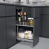 DISPENSA Junior Slim 300 мм Комплект, H695 - 783 мм, 2 полки ARENA classic, цвет титан, дно серое, Kesseböhmer