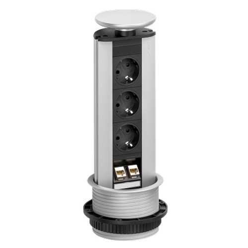 Вертикальный блок: 3 розетки + 2 разъема RJ45 EVOLINE® PORT DATA