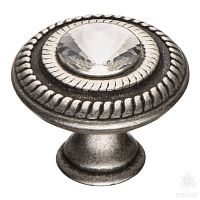 15.346.30.SWA.16 Ручка кнопка с кристаллом, старое серебро