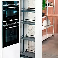 DISPENSA 90°, 400 мм Комплект Полного Выдвижения, H1200 - 1600 мм, 4 полки ARENA style, цвет антрацит, Kesseböhmer