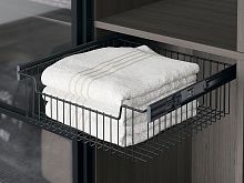 S-6355-A Выдвижная полка Starax (средняя) с телескоп. напр. 600 мм. (555-575x465x180) антрацит <1>