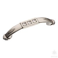 15.129.96.SWA.16 Ручка скоба с кристаллами Swarovski эксклюзивная коллекция, античное серебро 96 мм