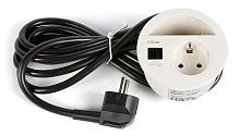 Врезная розетка: 1 электрический разъем 220B + USB-зарядки Type C + Tupe A Evoline CIRCLE80, белый (159273007400)