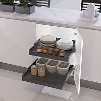 TW.12.600.7012.KIT Twins Полка в базу 600 выдвижная с доводчиком, отделка орион серый