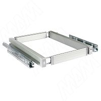 Рамка телескопическая на направляющих  полного выдвижения с амортизатором 83-97 см глубиной 526 мм, серый