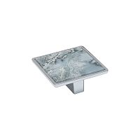 Ручка-кнопка 32мм, CC32xL65xW65V2, отделка хром глянец + стекло