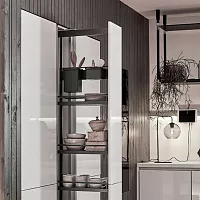 DISPENSA 90°/YOUBOXX 300 мм Комплект Полного Выдвижения, H1600 - 2000 мм, 4 полки ARENA style, цвет антрацит + YOUBOXX №3, Kesseböhmer