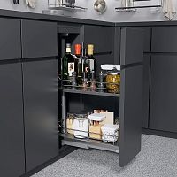 DISPENSA Junior Slim 400 мм Комплект, H695 - 783 мм, 2 полки ARENA classic, цвет хром, дно серое, Kesseböhmer