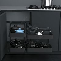 Twins Механизм Makmart Corner Pro в угловую базу 900 мм, правый, отделка орион серый