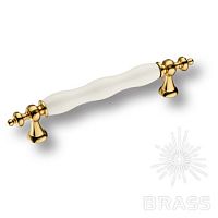 1670-69-128-000 Ручка скоба керамика с металлом, белый/глянцевое золото 128 мм 1670-69-128-000 Ручка скоба керамика с металлом, белый/глянцевое золото 128 мм