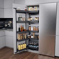 TANDEM II 600 мм Комплект, Н1700 мм, 5 + 5 полок ARENA pure, цвет антрацит, антислип, Kesseböhmer