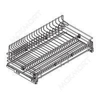 Сетка для посуды 1-уровневая в нижнюю базу 900 выдвижная, с доводчиком, отделка хром