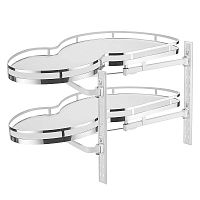 Механизм выкатной для кухни MVM-900PR в модуль 900 мм, с доводчиком, белый, правый (плоский прут)