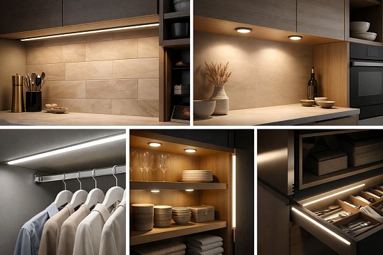 Современное мебельное освещение: тренды, технологии и решения для кухни, гардероба и гостиной