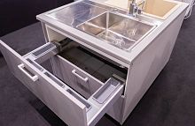 Система организации в П-образный ящик, шкаф 900 Tecnoinox Kit Sottovasca, серый (850041)