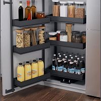 TANDEM II 600 мм Комплект, Н800 мм, 3 + 3 полок ARENA pure, цвет антрацит, антислип, Kesseböhmer