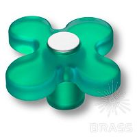 608VE Ручка кнопка детская, цветок зеленый