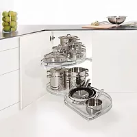 Le Mans 500 мм Комплект, H600-750 мм, 2 полки, 2 доводчика, правый, ARENA classic, цвет хром, дно серое, Kesseböhmer