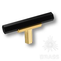 74-Matt Gold-Matt Black Ручка кнопка модерн, сатинированное золото/чёрный