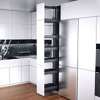 DISPENSA 90°, 450 мм Комплект Полного Выдвижения, H1900 - 2300 мм, 6 полок ARENA pure, цвет антрацит, Kesseböhmer