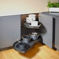 Le Mans 600 мм Комплект, H720-900 мм, 2 полки, 2 доводчика, левый, ARENA pure, цвет антрацит, Kesseböhmer