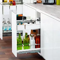 DISPENSA Junior Slim/YOUBOXX 300 мм Комплект, H640 - 728 мм, 1 полка ARENA classic + YOUBOXX № 5, цвет хром, дно, серое, Kesseböhmer