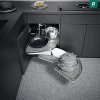 Le Mans 500 мм Комплект, H720-900 мм, 2 полки, 2 доводчика, правый, ARENA classic, цвет хром, дно серое, Kesseböhmer