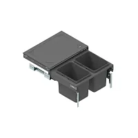 Система мусорных ведер Segrego 60 H = 320 NL = 400 ведра 2х15 л пластмасса / металл графит, Rejs