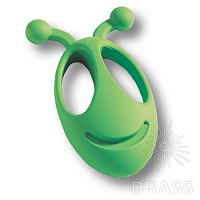439032ST06 Ручка кнопка детская, рожица насекомого зеленая