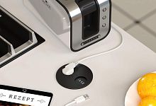 Блок с 1 электрической розеткой и 2 USB-зарядками Type A + Type C HPF Duplex-R, черный матовый (H-301152)