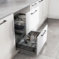 10030138 Комплект из 2-х корзин MATRIX, с держателем и без, выдвижной фасад 700 мм, антрацит