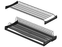 S-5162-A-16 Посудосушитель двойной с 1 поддоном (антрацит), ширина 900 мм (860х295-345) <1>