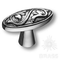 Ручка кнопка эксклюзивная коллекция, сатиновый хром